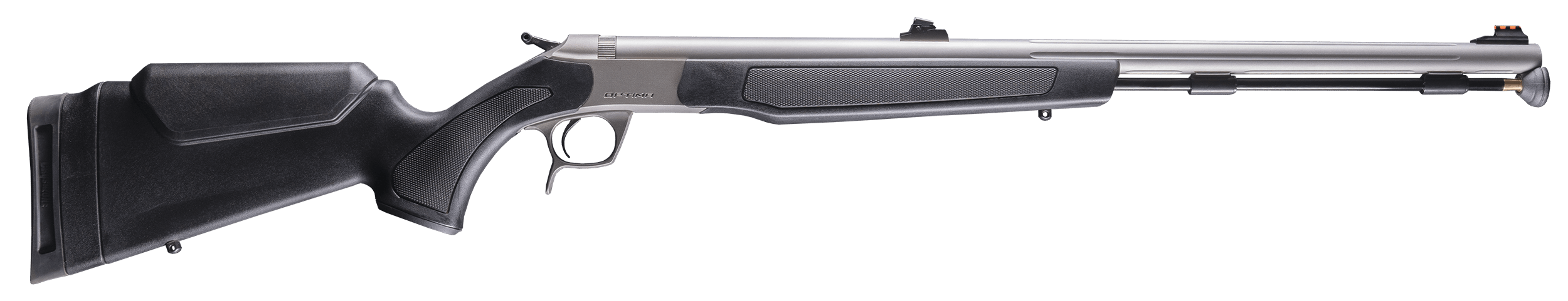 CVA PR2050S Optima 50 Cal 26″ Stainless Fluted Barrel Drilled & Tapped Stainless Steel Receiver Fixed Black Synthetic Stock Fiber Optic Sights CVA PR2050S Optima 50 Cal 26″ Stainless Fluted Barrel Drilled & Tapped Stainless Steel Receiver Fixed Black Synthetic Stock Fiber Optic Sights