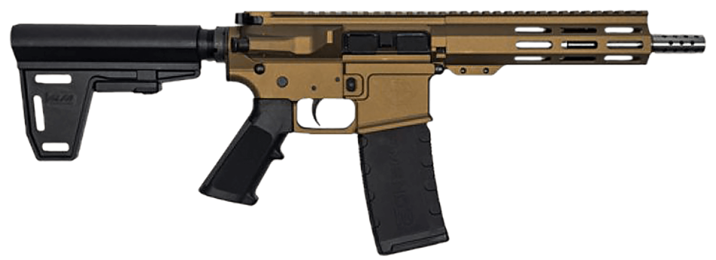 Great Lakes Firearms GL15223SSPBBRZ/SS AR-15 223 Wylde 30+1 7.50" Stainless Threaded Barrel M-LOK Handguard Bronze Cerakote Aluminum Receiver w/Picatinny Rail Black Polymer Pistol Brace Black Mil-Spec Grip Right Hand