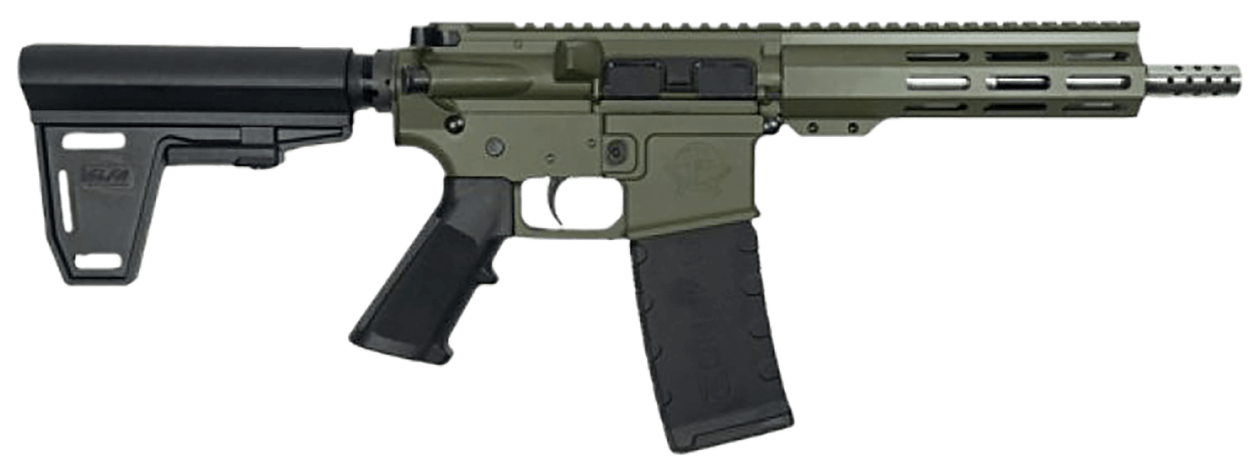 Great Lakes Firearms GL15223SSPBODG/SS AR-15 223 Wylde 30+1 7.50" Stainless Threaded Barrel M-LOK Handguard OD Green Cerakote Aluminum Receiver w/Picatinny Rail Black Polymer Pistol Brace Mil-Spec Grip Right Hand