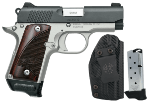 Kimber Mfg Inc 3300256 Micro 9 Two-Tone RTC-K Bundle Micro Frame 9mm Luger 7+1 3.15″ Stainless Match Grade Barrel Matte Black Serrated Steel Slide Satin Silver Aluminum Frame w/Beavertail Rosewood Grip 2 Tac-Mags & UM Tactical Holster Kimber Mfg Inc 3300256 Micro 9 Two-Tone RTC-K Bundle Micro Frame 9mm Luger 7+1 3.15″ Stainless Match Grade Barrel Matte Black Serrated Steel Slide Satin Silver Aluminum Frame w/Beavertail Rosewood Grip 2 Tac-Mags & UM Tactical Holster