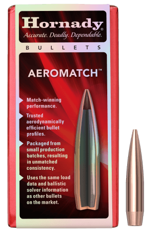 Hornady 26303 Aeromatch  6.5mm 140gr 100 Per Box/15 Case
