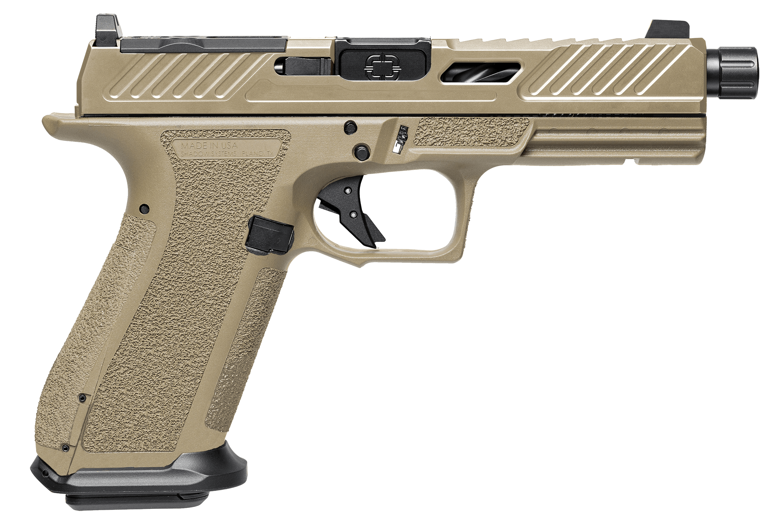 Shadow Systems SS-2022-B DR920 Elite 9mm Luger 17+1 4.50″ Black Nitride Match Grade Spiral Threaded Barrel Flat Dark Earth Cerakote Optic Cut/Serrated/Window Cut Steel Slide FDE Polymer Frame w/Beavertail & Picatinny Rail Blemished Shadow Systems SS-2022-B DR920 Elite 9mm Luger 17+1 4.50″ Black Nitride Match Grade Spiral Threaded Barrel Flat Dark Earth Cerakote Optic Cut/Serrated/Window Cut Steel Slide FDE Polymer Frame w/Beavertail & Picatinny Rail Blemished