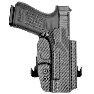 Rounded Gear GLK192332CFRHOWBPDL Paddle Holster OWB Black Carbon Fiber Kydex Fits Glock 19 Right Hand