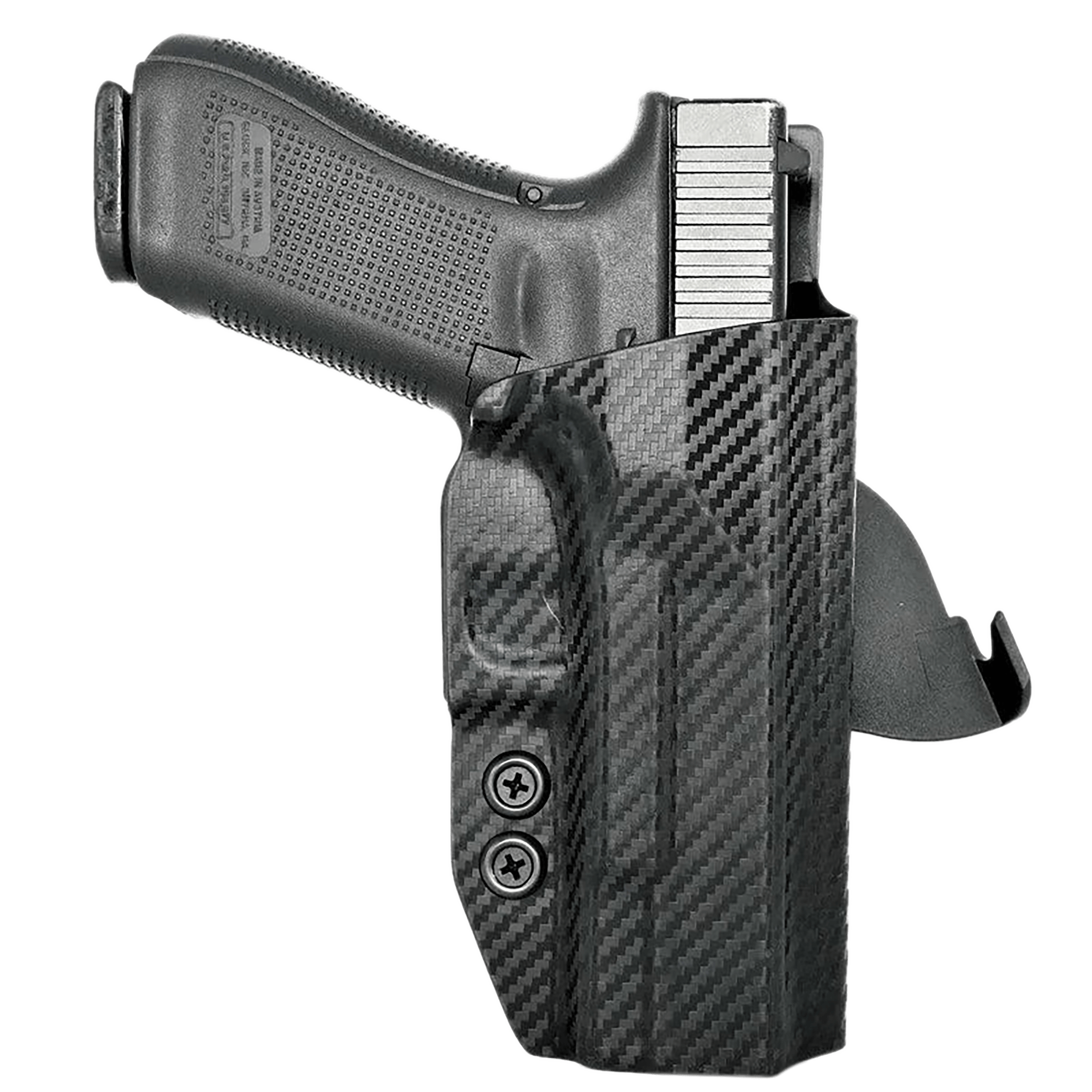 Rounded Gear GLK172231CFRHOWBPDL Paddle Holster OWB Black Carbon Fiber Kydex Fits Glock 17 Right Hand