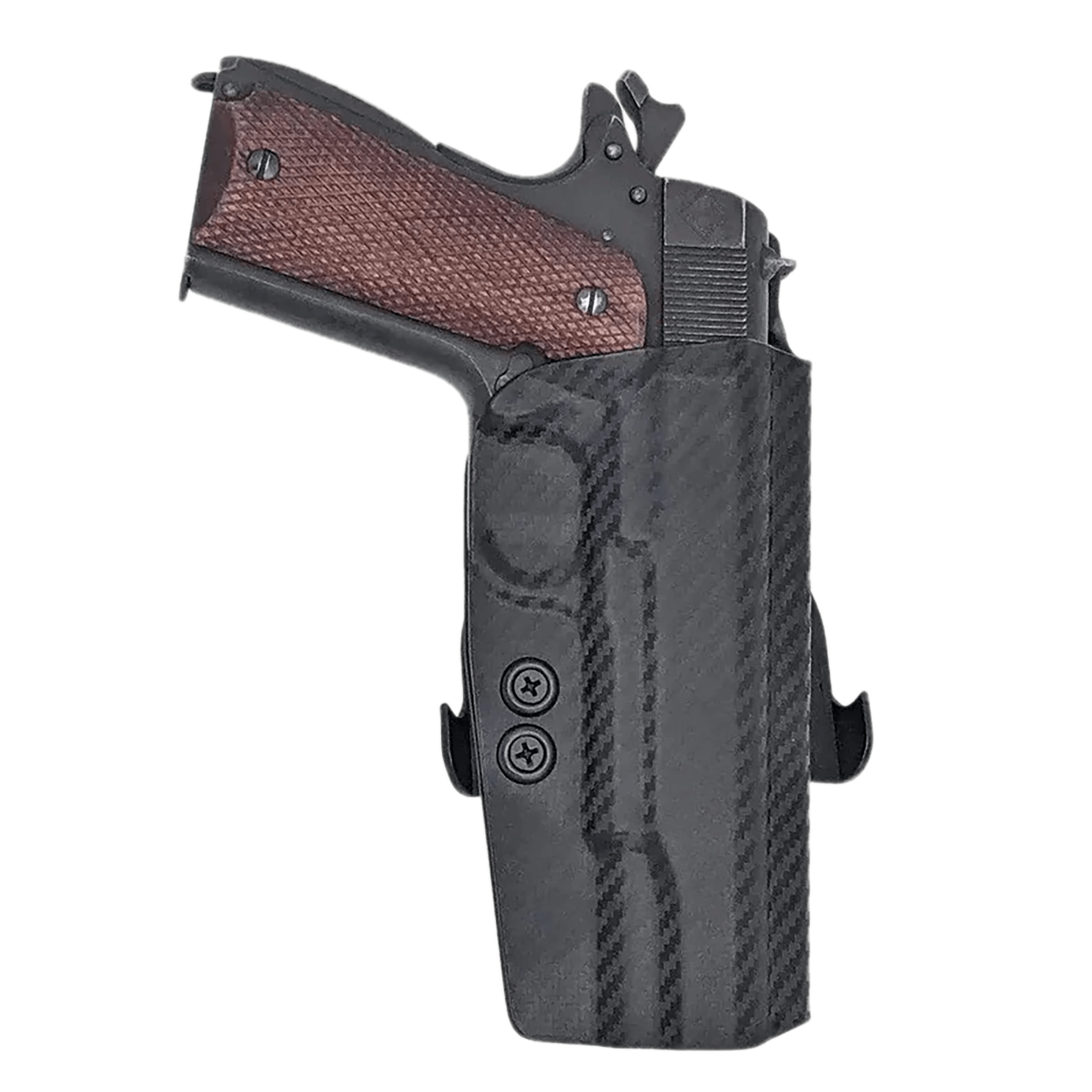 Rounded Gear CEX19115NRCFRHOWBPDL Paddle Holster OWB Black Carbon Fiber Kydex Fits 1911 5" Right Hand