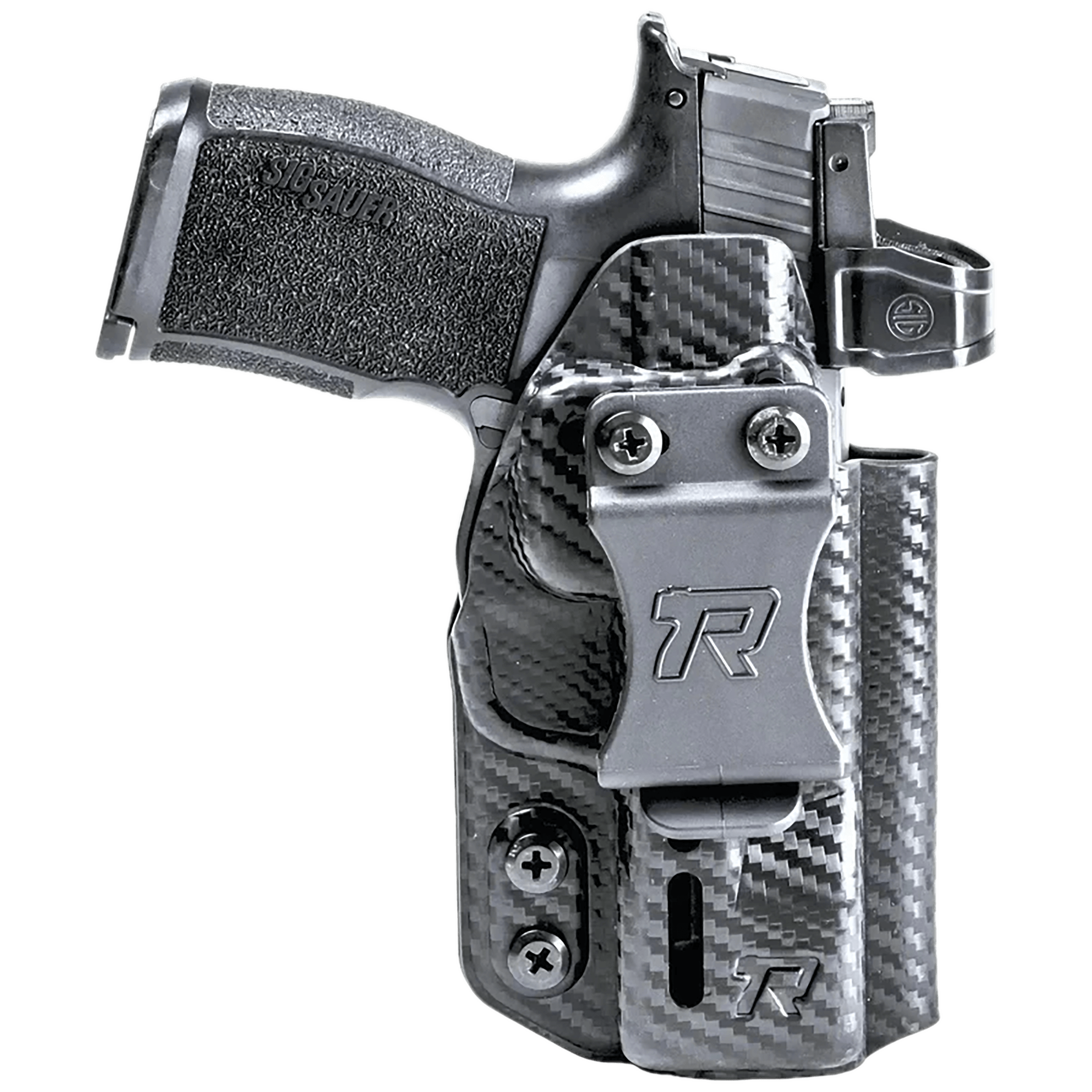 Rounded Gear RGDRUIDSFAHELLCATPROCF Druid IWB/OWB Black Carbon Fiber Kydex Fits Springfield Hellcat Pro Ambidextrous