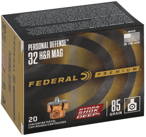Federal P32HRHSD1 Hydra-Shok Deep  32H&RMag 85gr Jacketed Hollow Point 20 Per Box/10 Case