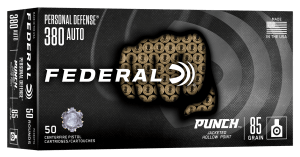 Federal PD380P1G Punch  380ACP 85gr Jacketed Hollow Point 50 Per Box/10 Case