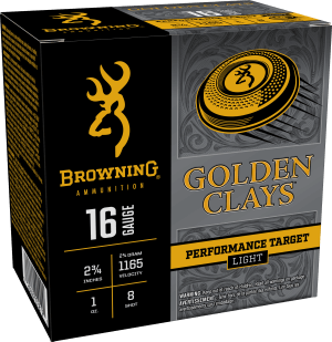 Browning Ammo BGC168 Golden Clays 16Gauge 2.75ā³ 1oz 8Shot 25 Per Box/10 Case Browning Ammo BGC168 Golden Clays 16Gauge 2.75ā³ 1oz 8Shot 25 Per Box/10 Case