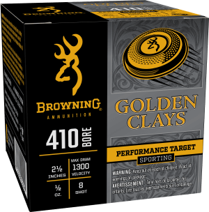 Browning Ammo BGC418 Golden Clays 410Bore 2.50ā³ 1/2oz 8Shot 25 Per Box/10 Case Browning Ammo BGC418 Golden Clays 410Bore 2.50ā³ 1/2oz 8Shot 25 Per Box/10 Case