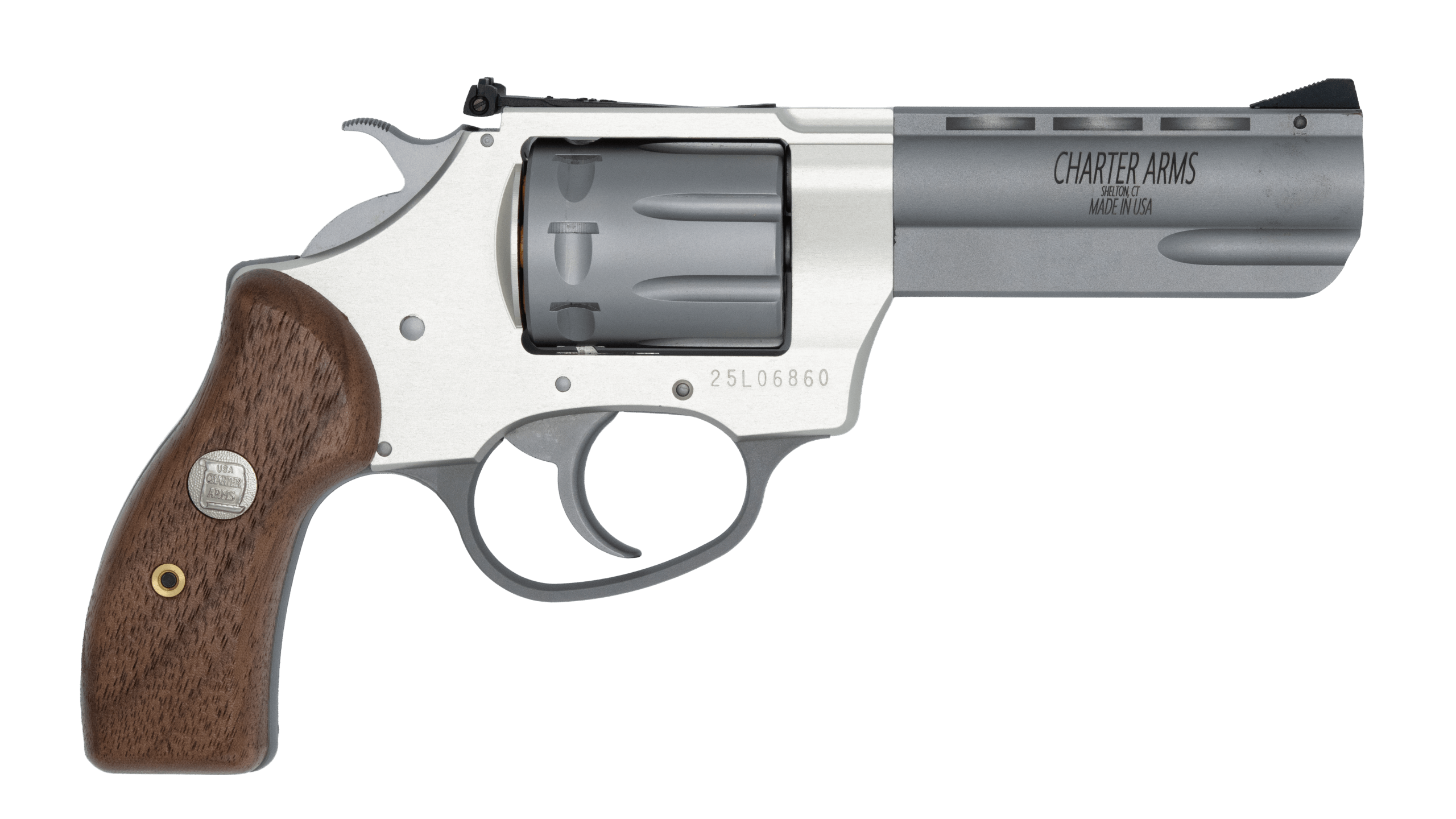 Charter Arms 72335 Pathfinder II 22LR 8-shot Revolver Anodized & Stainless Steel, Standard Hammer, Wood Grip, Fixed Alum Sight, 3.5″ Barrel Charter Arms 72335 Pathfinder II 22LR 8-shot Revolver Anodized & Stainless Steel, Standard Hammer, Wood Grip, Fixed Alum Sight, 3.5″ Barrel