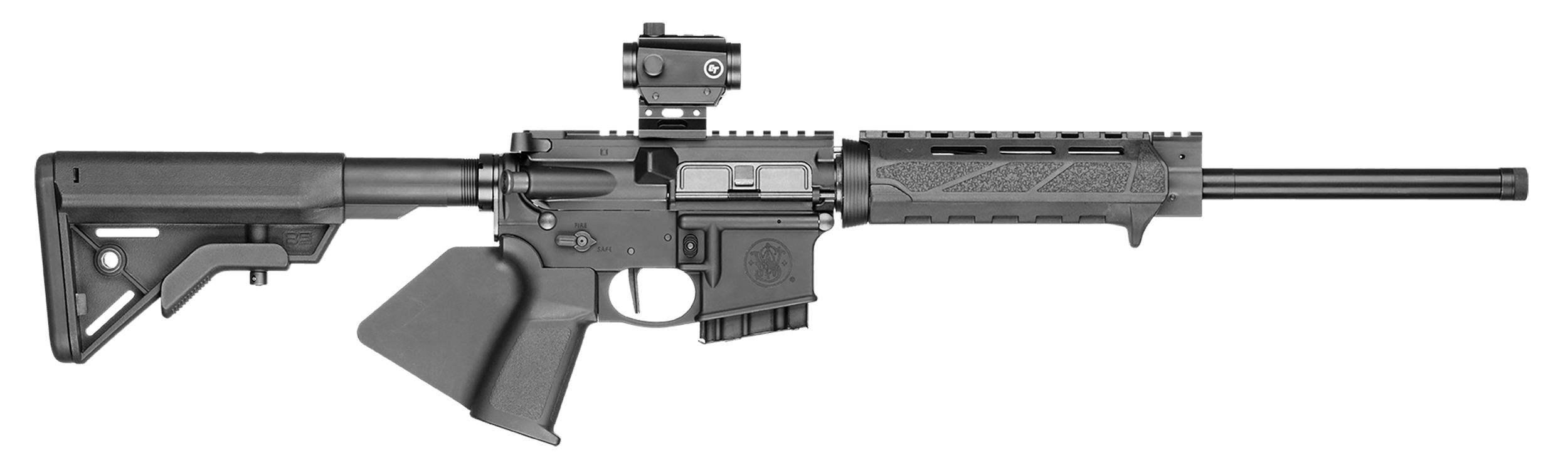 Smith & Wesson 13514 Volunteer XV *CA Compliant 5.56x45mm NATO 10+1 16" 4140 Chrome-Moly Vanadium Target Crown Threaded Barrel BCM Gunfighter Forend With M-LOK B5 Systems Fixed Bravo Stock Crimson Trace Red Dot Manual Safety On Lower