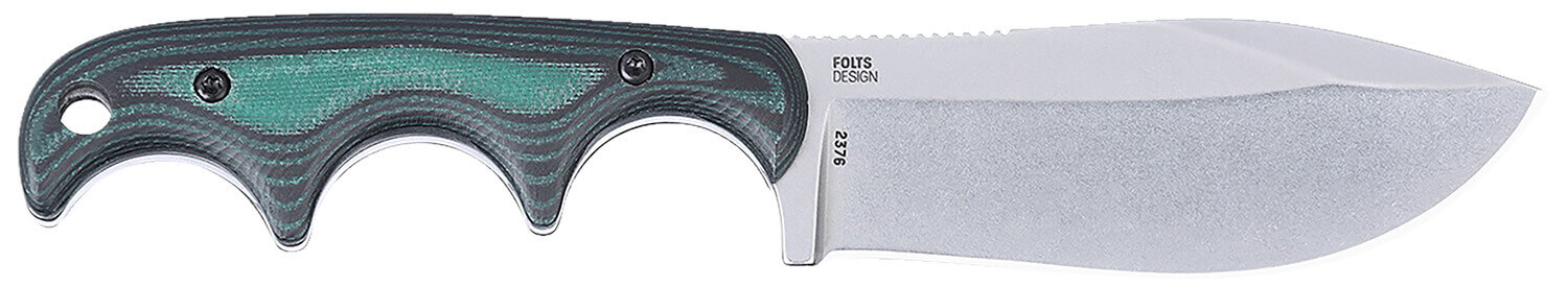 CRKT 2376 Minimalist Nessmuk Fixed Plain Stonewashed D2 Steel Blade Green Micarta Handle - Image 2