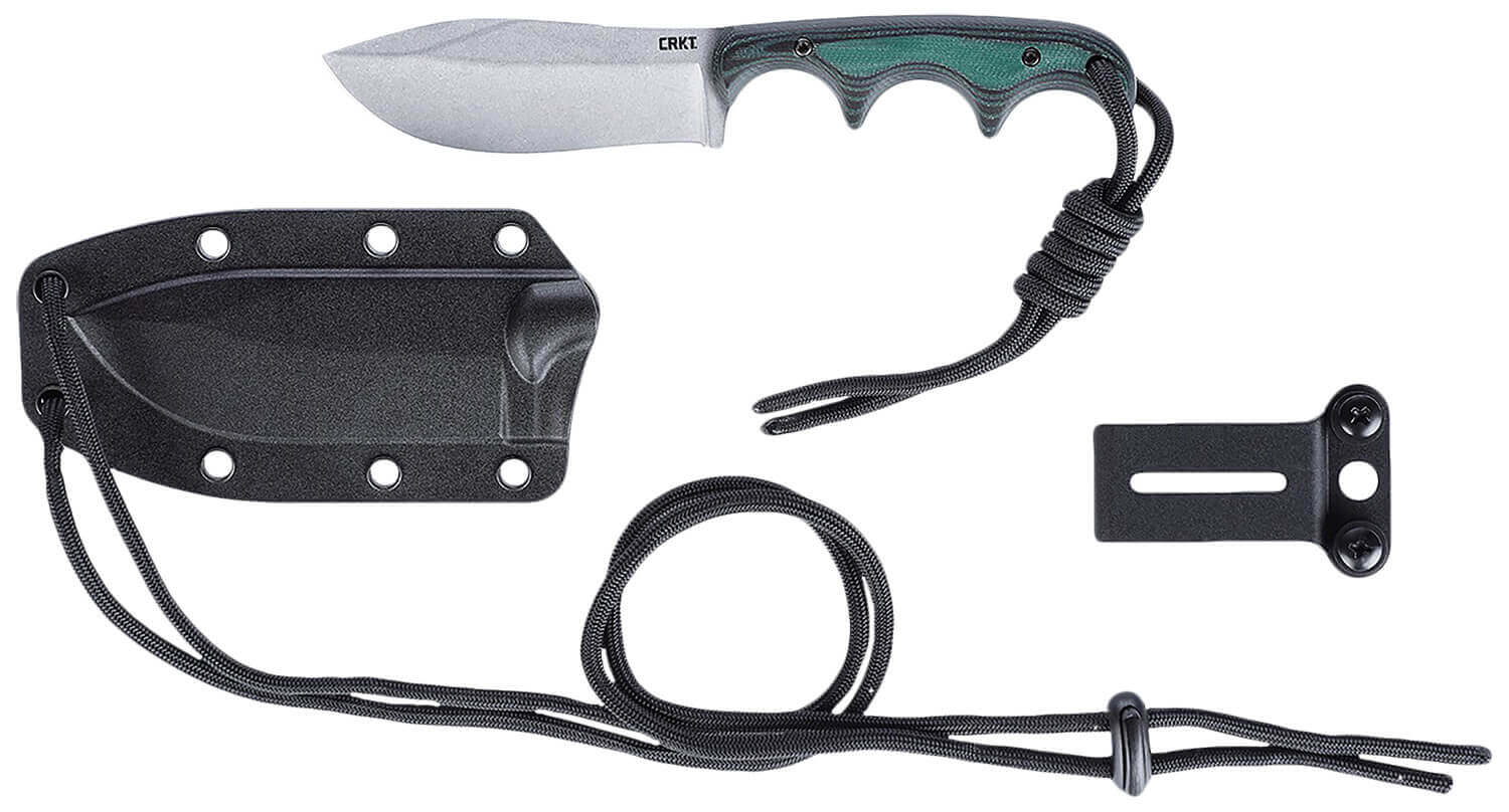 CRKT 2376 Minimalist Nessmuk Fixed Plain Stonewashed D2 Steel Blade Green Micarta Handle - Image 3