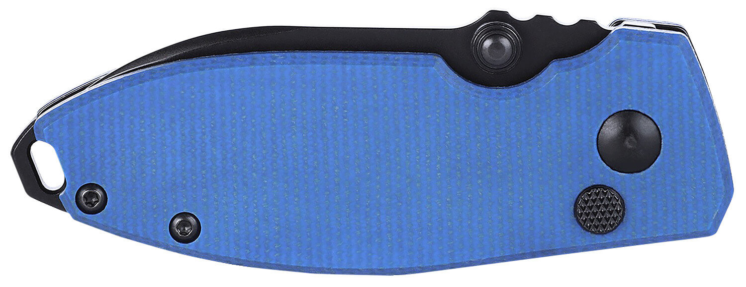 CRKT 2474BD SQUID EDC 2.27" Folding Plain Stonewashed D2 Steel Blade Blue Micarta Handle - Image 3