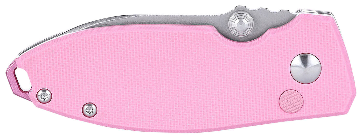 CRKT 2474P SQUID EDC 2.27" Folding Plain Stonewashed D2 Steel Blade Pink G10 Handle - Image 3