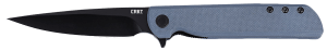 CRKT 3801KN LCK +  3.38″ Folding Plain Black Oxide 14C28N Steel Blade  Gray Textured G10 Handle