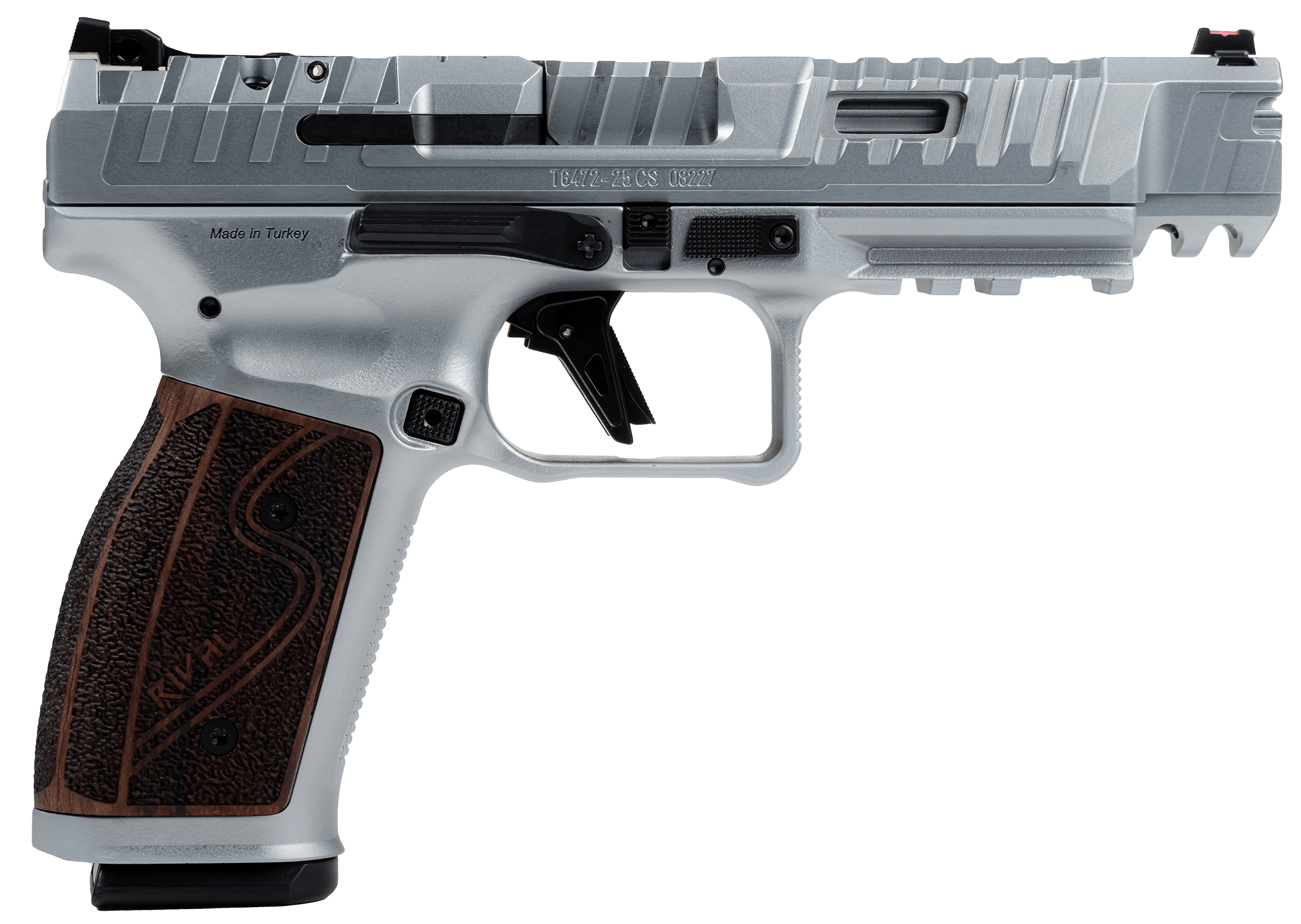 Canik HG7010CR-N SFx Rival-S Full Size Frame 9mm Luger 18+1 5″ Stainless Steel Barrel Matte Stainless Steel Optic Ready/Ported/Serrated Slide Matte Stainless Steel Frame w/Picatinny Rail Rosewood Grip Canik HG7010CR-N SFx Rival-S Full Size Frame 9mm Luger 18+1 5″ Stainless Steel Barrel Matte Stainless Steel Optic Ready/Ported/Serrated Slide Matte Stainless Steel Frame w/Picatinny Rail Rosewood Grip