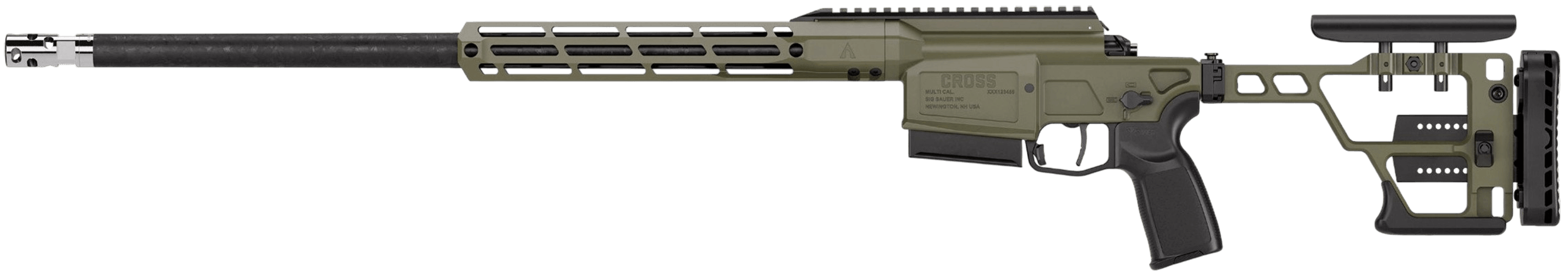 Sig Sauer CROSS65PRC22BSAW Cross Sawtooth 6.5 PRC 4+1 22" Carbon Fiber Proof Research Barrel Moss Green Cerakote Alloy Steel Receiver w/Picatinny Rail ARCA Swiss/M-LOK Handguard Precision Adj Folding Moss Green Cerakote Aluminum Stock AR Grip