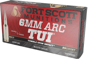 Fort Scott Munitions 6ARC-090-SCV2 Tumble Upon Impact (TUI) 6ARC 90gr Solid Copper Spun 20 Per Box/10 Case Fort Scott Munitions 6ARC-090-SCV2 Tumble Upon Impact (TUI) 6ARC 90gr Solid Copper Spun 20 Per Box/10 Case