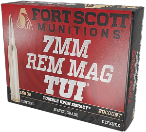 Fort Scott Munitions 7MMMAG-150-SCV2 Tumble Upon Impact (TUI) 7mm 150gr Solid Copper Spun 20 Per Box/10 Case Fort Scott Munitions 7MMMAG-150-SCV2 Tumble Upon Impact (TUI) 7mm 150gr Solid Copper Spun 20 Per Box/10 Case