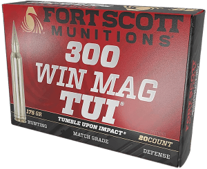 Fort Scott Munitions 300WM-175-SCV2 Tumble Upon Impact (TUI) 300WM 175gr Solid Copper Spun 20 Per Box/10 Case Fort Scott Munitions 300WM-175-SCV2 Tumble Upon Impact (TUI) 300WM 175gr Solid Copper Spun 20 Per Box/10 Case