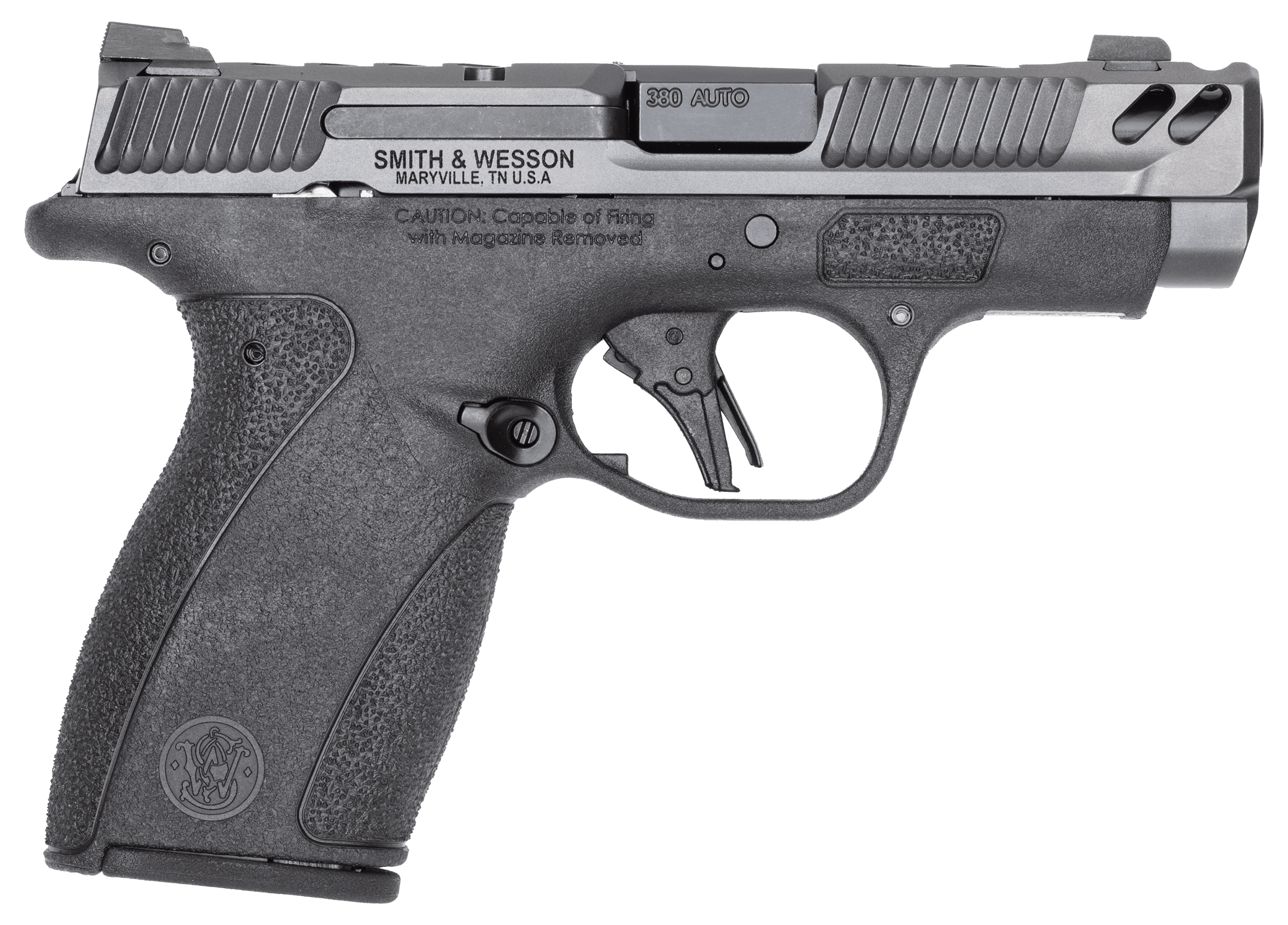 Smith & Wesson 14416 PC Bodyguard 2.0 Carry Comp Micro Frame 380 ACP 12+1 3.10" Black Armornite Ported Barrel Gray Armornite Stainless Steel Serrated Slide Black Polymer Frame Black Textured Grip No Manual Thumb Safety