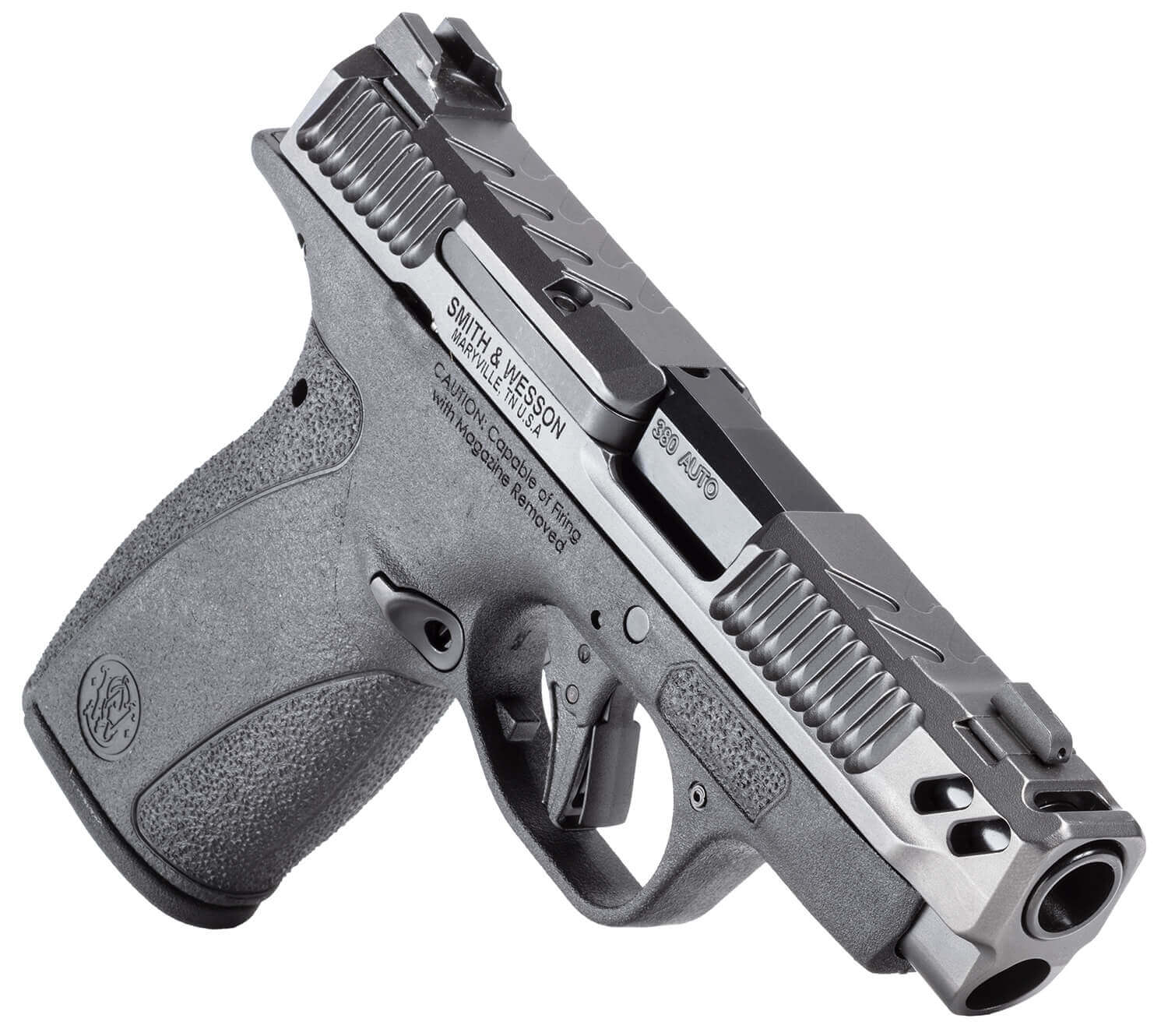Smith & Wesson 14416 PC Bodyguard 2.0 Carry Comp Micro Frame 380 ACP 12+1 3.10" Black Armornite Ported Barrel Gray Armornite Stainless Steel Serrated Slide Black Polymer Frame Black Textured Grip No Manual Thumb Safety - Image 3