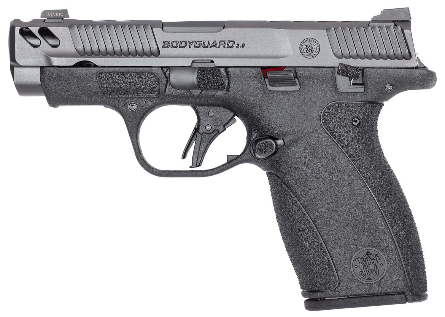 Smith & Wesson 14417 PC Bodyguard 2.0 Carry Comp Micro Frame 380 ACP 12+1 3.10" Black Armornite Ported Barrel Gray Armornite Stainless Steel Serrated Slide Black Polymer Frame Black Textured Grip Manual Thumb Safety - Image 3