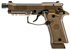 Beretta USA J80XTD10 80X Cheetah Tactical Micro-Compact Frame 380 ACP 10+1 4.40″ Black Threaded Barrel  Desert Tan Steel Optic Ready/Serrated Slide  Desert Tan Aluminum Frame w/Beavertail & Picatinny Rail  Vertec Grip