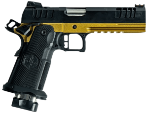 Great Lakes Firearms GL1911DS9FSS Synergy 1911 DS 9mm Luger 20+1 5" Stainless Steel Barrel Black Cerakote Optic Cut/Serrated Slide Galaxy Gold Cerakote Stainless Steel Frame w/Picatinny Rail Textured Grip RMSc Footprint