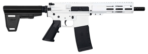Great Lakes Firearms GL15223PBWHT AR-15 223 Wylde 30+1 7.50" Black Nitride Threaded Barrel M-LOK Handguard White Cerakote Aluminum Receiver w/Picatinny Rail Black Polymer Pistol Brace Mil-Spec Grip Right Hand