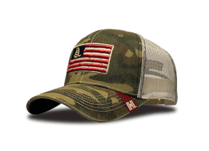 Hornady Gear 33300 Trucker  Camo American Flag Patch