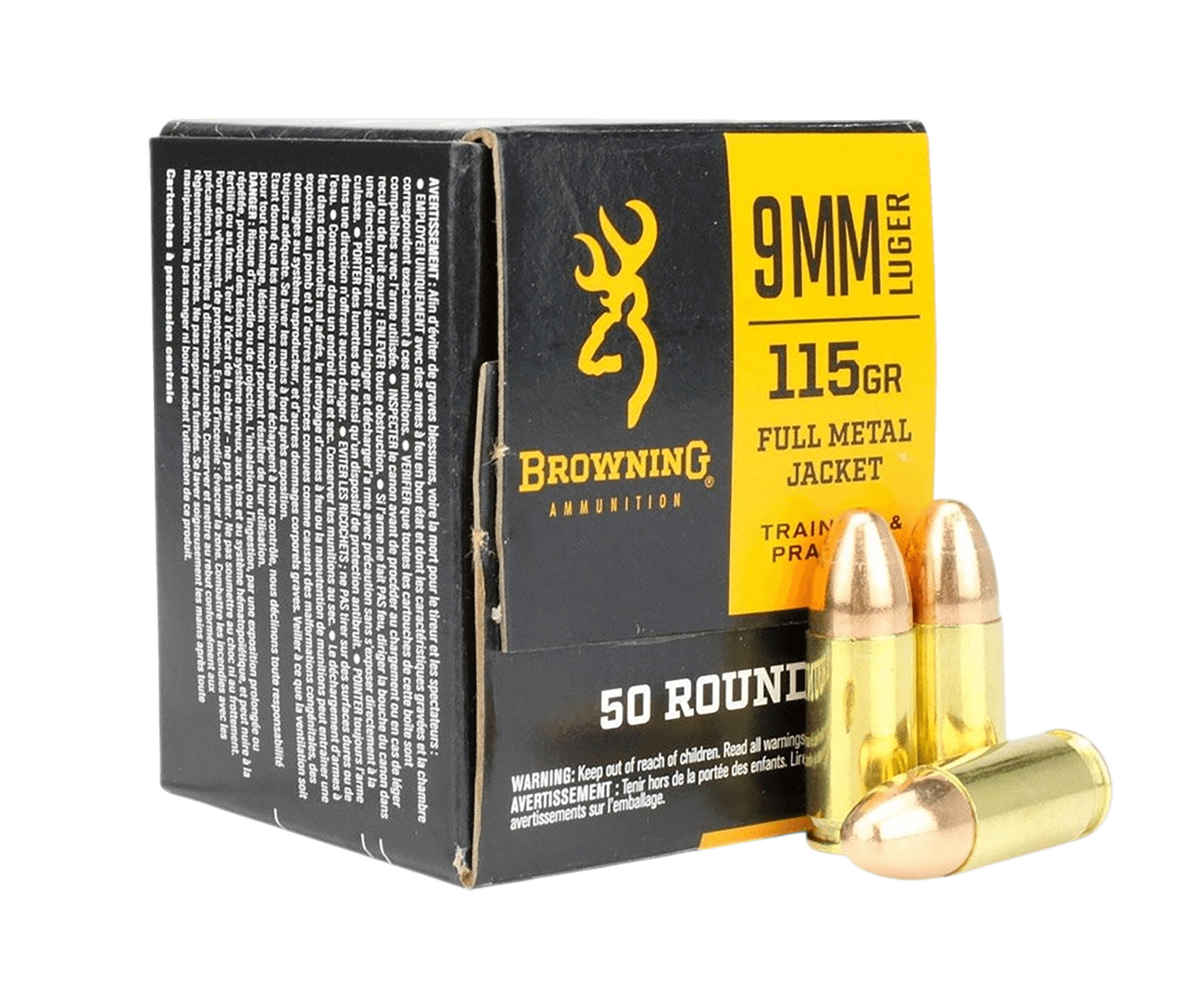 Browning Ammo B191800093 9mm 115gr Full Metal Jacket 50 Per Box/20 Case Browning Ammo B191800093 9mm 115gr Full Metal Jacket 50 Per Box/20 Case