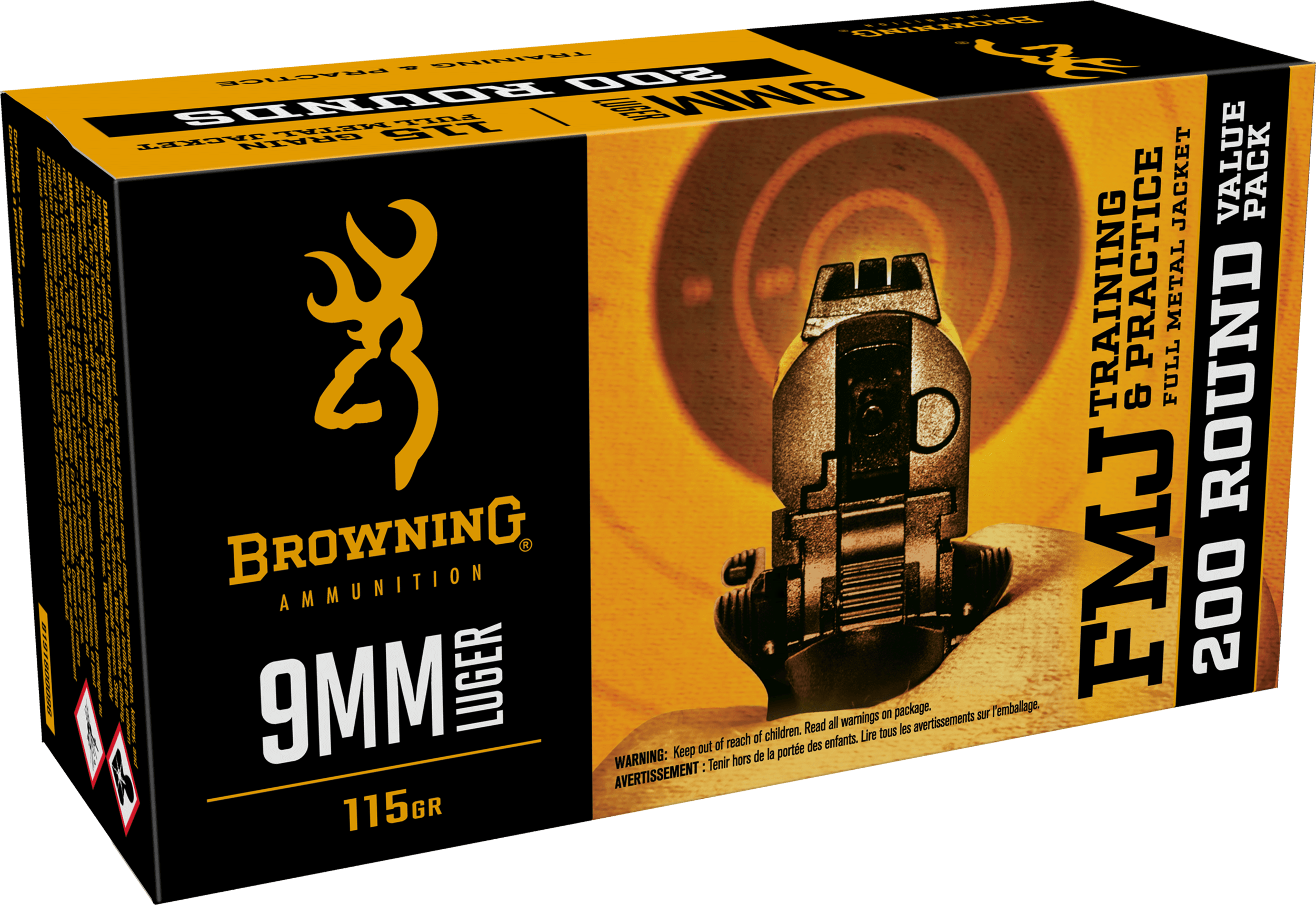 Browning Ammo B191800096 9mm 115gr Full Metal Jacket 200 Per Box/5 Case *Bulk Pack Browning Ammo B191800096 9mm 115gr Full Metal Jacket 200 Per Box/5 Case *Bulk Pack