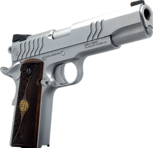 Dickinson LLC DKSN9S 1911 Adam S Commander Frame SAO 9mm Luger 4.25ā³ Stainless Button Rifled Barrel Stainless Steel S Serrations Slide Stainless Steel Frame Wood Grip Dickinson LLC DKSN9S 1911 Adam S Commander Frame SAO 9mm Luger 4.25ā³ Stainless Button Rifled Barrel Stainless Steel S Serrations Slide Stainless Steel Frame Wood Grip