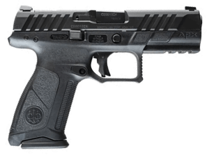Beretta USA JAXA1F915FO APX A1 Full Size Frame 9mm Luger 15+1 4.25″ Black Steel Barrel  Black Aquatech Shield Steel Optic Ready/Serrated Slide  Black Polymer Frame w/Picatinny Rail  Interchangeable Backstrap Grip  Ambidextrous