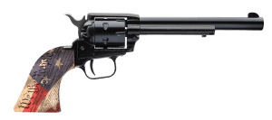 Heritage Mfg RR22B6-WTP Rough Rider  22 LR 6 Shot 6.50″ 22 LR 6 Shot 6.50″ Black Oxide Barrel & Cylinder  Black Steel Zinc Alloy Frame  We The People Grip  Exposed Hammer