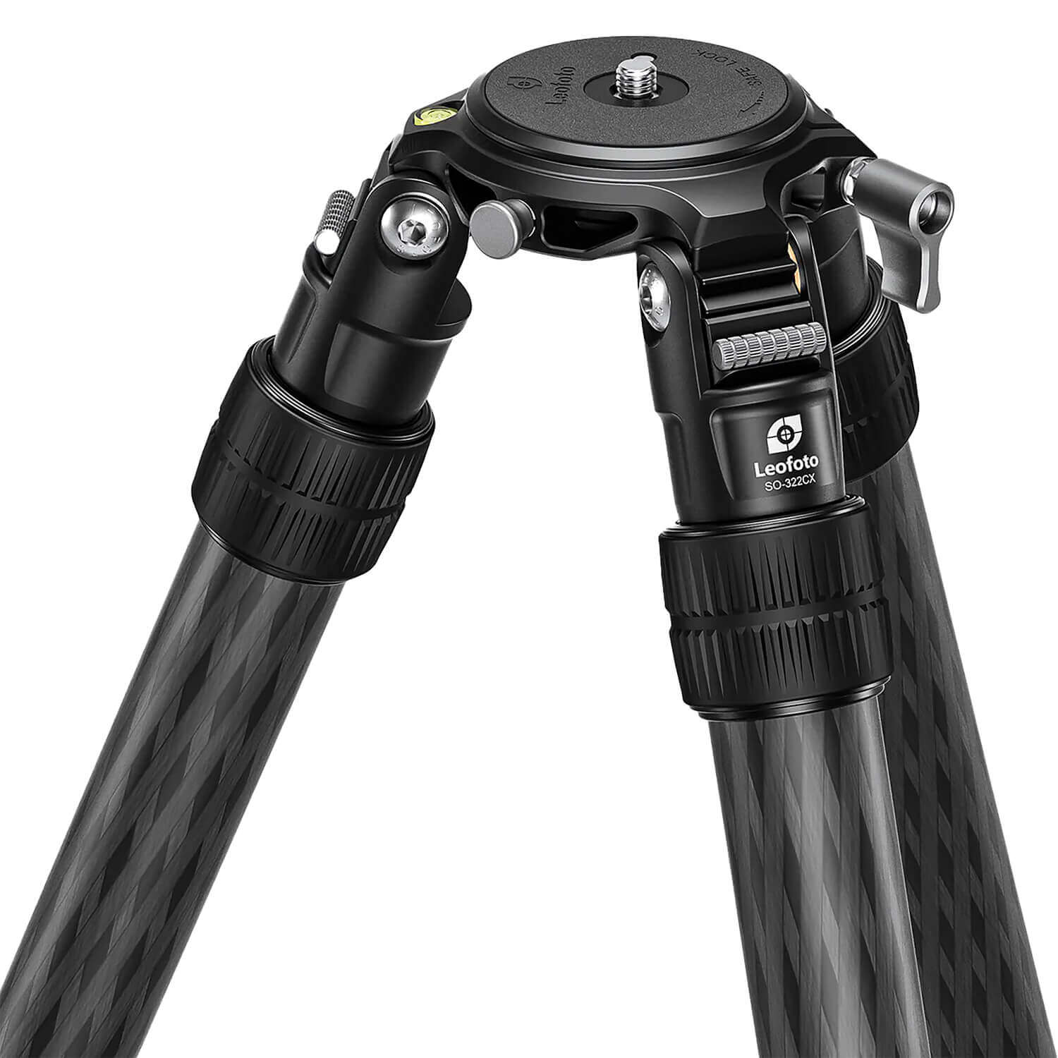 Leofoto Usa SO-322CX Inverted 2 Section Carbon Fiber Tripod Tripod 6.30"-63.98" High Black Aluminum - Image 3