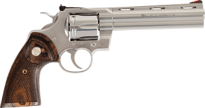 Colt Mfg PYTHONSP6WTS Python  38 Special/357 Mag 6 Shot 6″ Stainless Vent Recessed Target/Vent Rib Barrel  Cylinder & Frame  Walnut w/Colt Medallion Grip