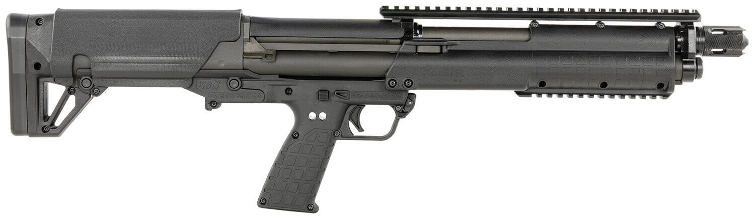 Kel-Tec KSGBLKD KSG Defender Bullpup Frame 12 Gauge Pump 3" 7+1 18.50" Black Steel Barrel Black Picatinny Rail Aluminum Receiver Black Adj Cheek Riser Polymer Stock Black Magpul Vertical Grip - Image 2
