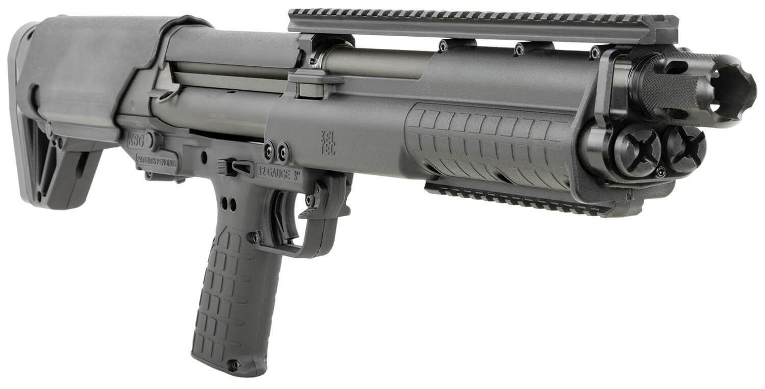Kel-Tec KSGBLKD KSG Defender Bullpup Frame 12 Gauge Pump 3" 7+1 18.50" Black Steel Barrel Black Picatinny Rail Aluminum Receiver Black Adj Cheek Riser Polymer Stock Black Magpul Vertical Grip - Image 4