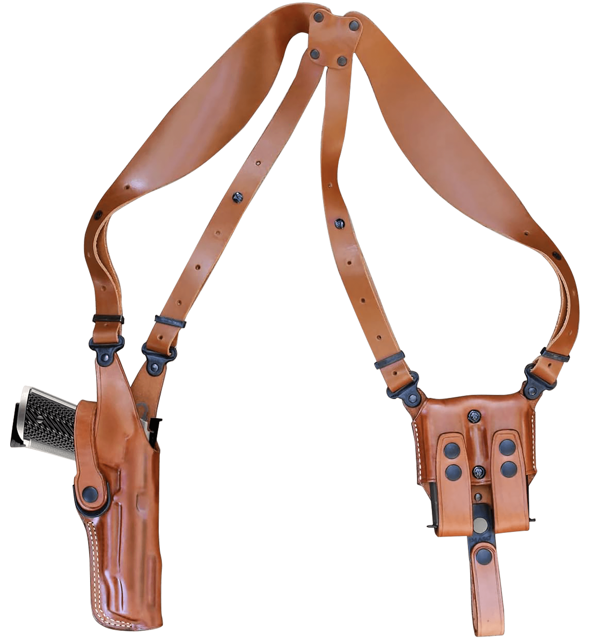 1791 Gunleather NSS2.1CBRVR Optic Ready Shoulder Vertical Brown Fits Glock 17 Right Hand