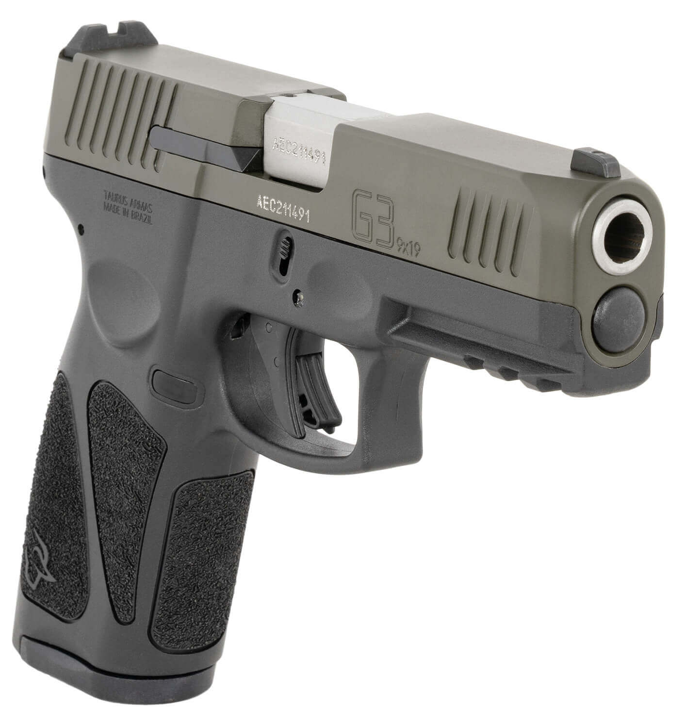 Taurus 1-G3B94B G3 Full Size Frame 9mm Luger 17+1 4" Matte Stainless Steel Barrel OD Green Serrated Alloy Steel Slide Black Polymer Frame w/Picatinny Rail Textured Grip - Image 4