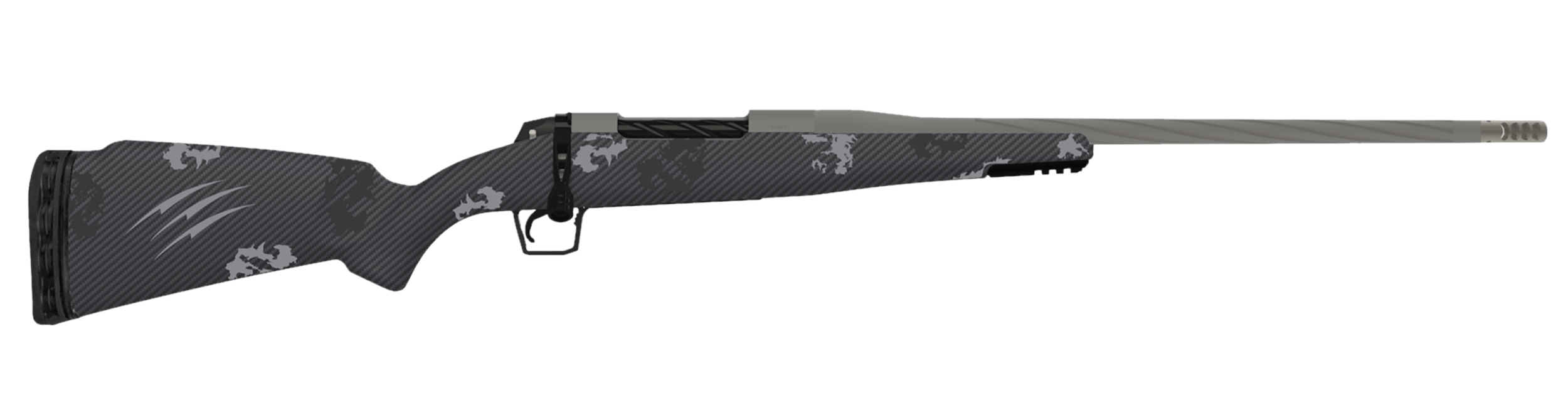 Fierce Firearms TWROG7PRC22GP Twisted Rogue 7mm PRC 22" Tungsten Cerakote Steel Threaded Barrel Drilled & Tapped Steel Receiver LR Negative Comb Phantom Camo Carbon Fiber Stock