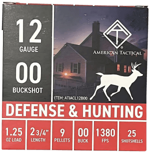 ATI ATIACL12B00   12Gauge 2.75″ 1 1/4oz 00Buck Shot 25 Per Box/10 Case