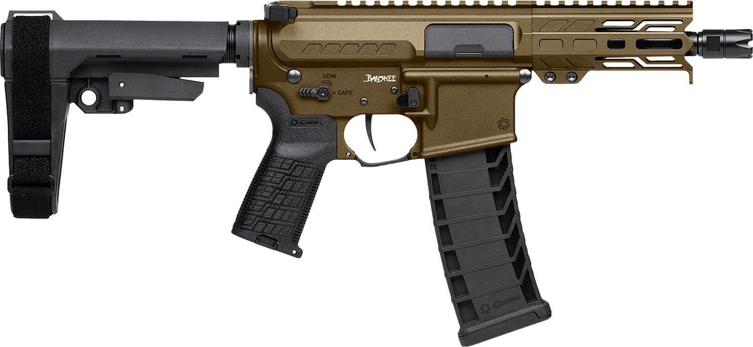 CMMG 94AD90F-MB Banshee MK4 9mm Luger 30+1 5″ Satin Black Cerakote Medium Taper Threaded Barrel EML 4″ M-LOK Handguard Midnight Bronze Cerakote Aluminum Picatinny Rail Receiver Black Polymer 6 Position Rip Brace CMMG Zeroed Grip CMMG 94AD90F-MB Banshee MK4 9mm Luger 30+1 5″ Satin Black Cerakote Medium Taper Threaded Barrel EML 4″ M-LOK Handguard Midnight Bronze Cerakote Aluminum Picatinny Rail Receiver Black Polymer 6 Position Rip Brace CMMG Zeroed Grip
