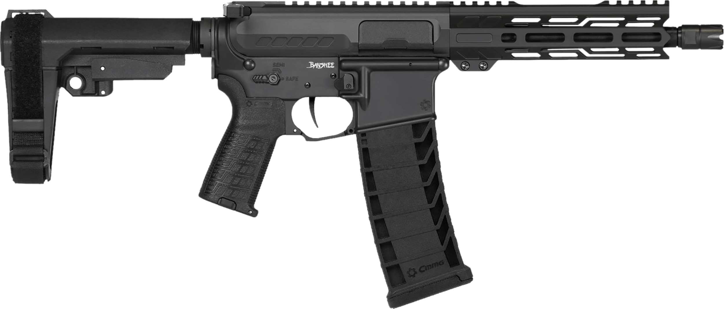 CMMG 94A860F-AB Banshee MK4 9mm Luger 30+1 8″ Satin Black Cerakote Medium Taper Threaded Barrel EML 7″ M-LOK Handguard Black Armor Cerakote Aluminum Picatinny Rail Receiver Black Polymer 6 Position Rip Brace CMMG Zeroed Grip CMMG 94A860F-AB Banshee MK4 9mm Luger 30+1 8″ Satin Black Cerakote Medium Taper Threaded Barrel EML 7″ M-LOK Handguard Black Armor Cerakote Aluminum Picatinny Rail Receiver Black Polymer 6 Position Rip Brace CMMG Zeroed Grip