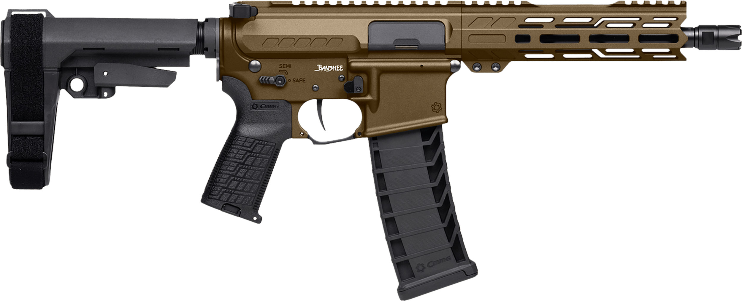 CMMG 94A860F-MB Banshee MK4 9mm Luger 30+1 8″ Satin Black Cerakote Medium Taper Threaded Barrel EML 7″ M-LOK Handguard Midnight Bronze Cerakote Aluminum Picatinny Rail Receiver Black Polymer 6 Position Rip Brace CMMG Zeroed Grip CMMG 94A860F-MB Banshee MK4 9mm Luger 30+1 8″ Satin Black Cerakote Medium Taper Threaded Barrel EML 7″ M-LOK Handguard Midnight Bronze Cerakote Aluminum Picatinny Rail Receiver Black Polymer 6 Position Rip Brace CMMG Zeroed Grip