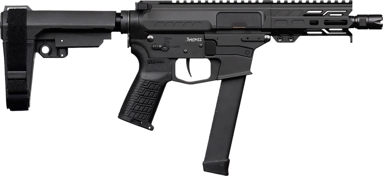 CMMG 99A290F-AB Banshee MKGS 9mm Luger 33+1 5″ Satin Black Cerakote Medium Taper Threaded Barrel EML 4″ M-LOK Handguard Black Armor Cerakote Aluminum Picatinny Rail Receiver Polymer 6 Position Rip Brace CMMG Zeroed Grip CMMG 99A290F-AB Banshee MKGS 9mm Luger 33+1 5″ Satin Black Cerakote Medium Taper Threaded Barrel EML 4″ M-LOK Handguard Black Armor Cerakote Aluminum Picatinny Rail Receiver Polymer 6 Position Rip Brace CMMG Zeroed Grip